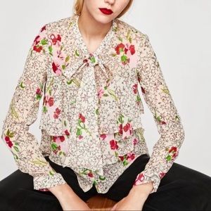 Zara Trafaluc Star Printed Blouse